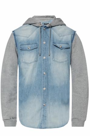 Denim shirt with sweatshirt effect, zdjęcie 1 Denim shirt with sweatshirt effect od Balmain